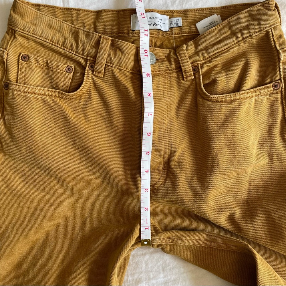 & Other Stories Straight Leg High Waist Jeans Mustard - Picture 14 of 16